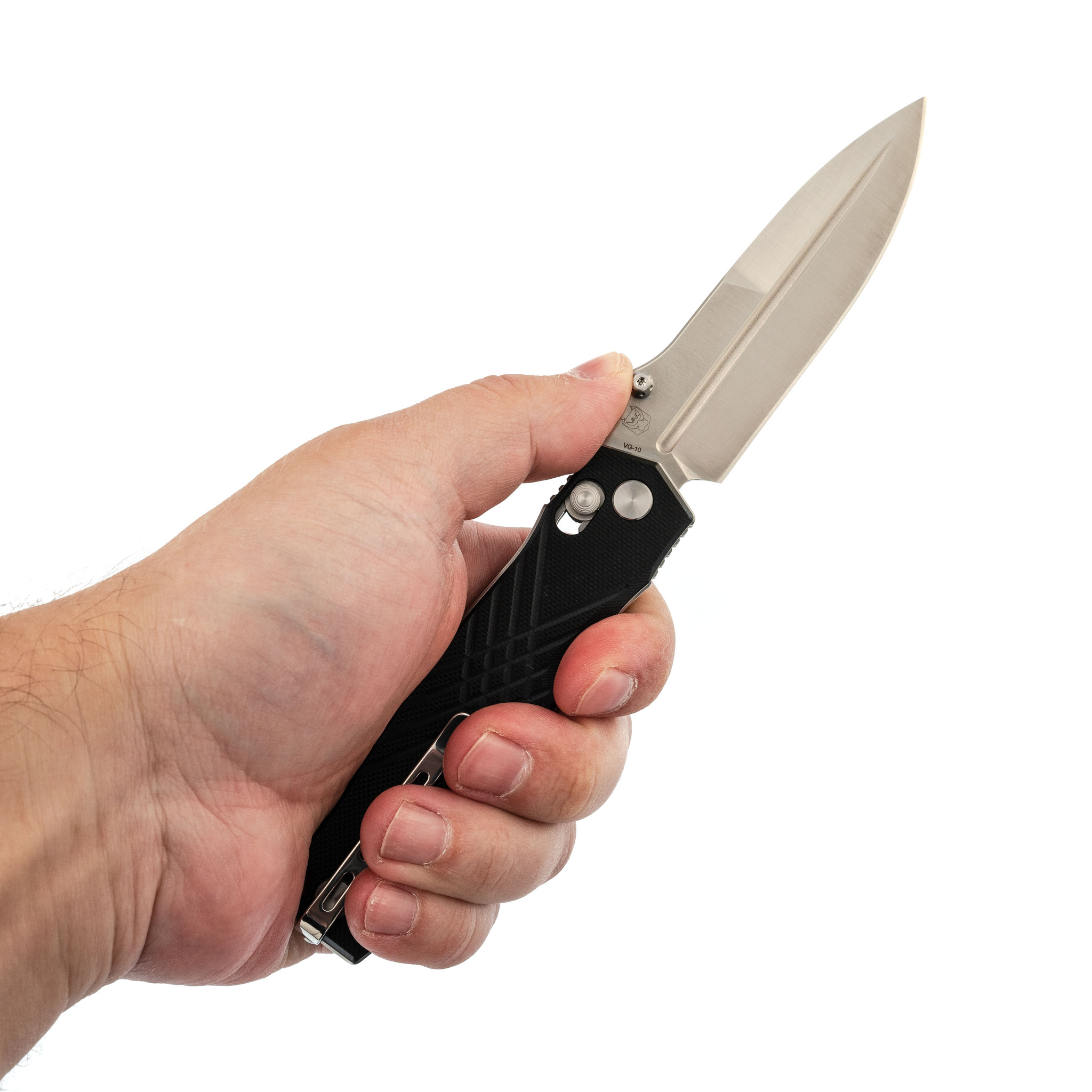фото Складной нож realsteel muninn, сталь vg-10, рукоять black g10