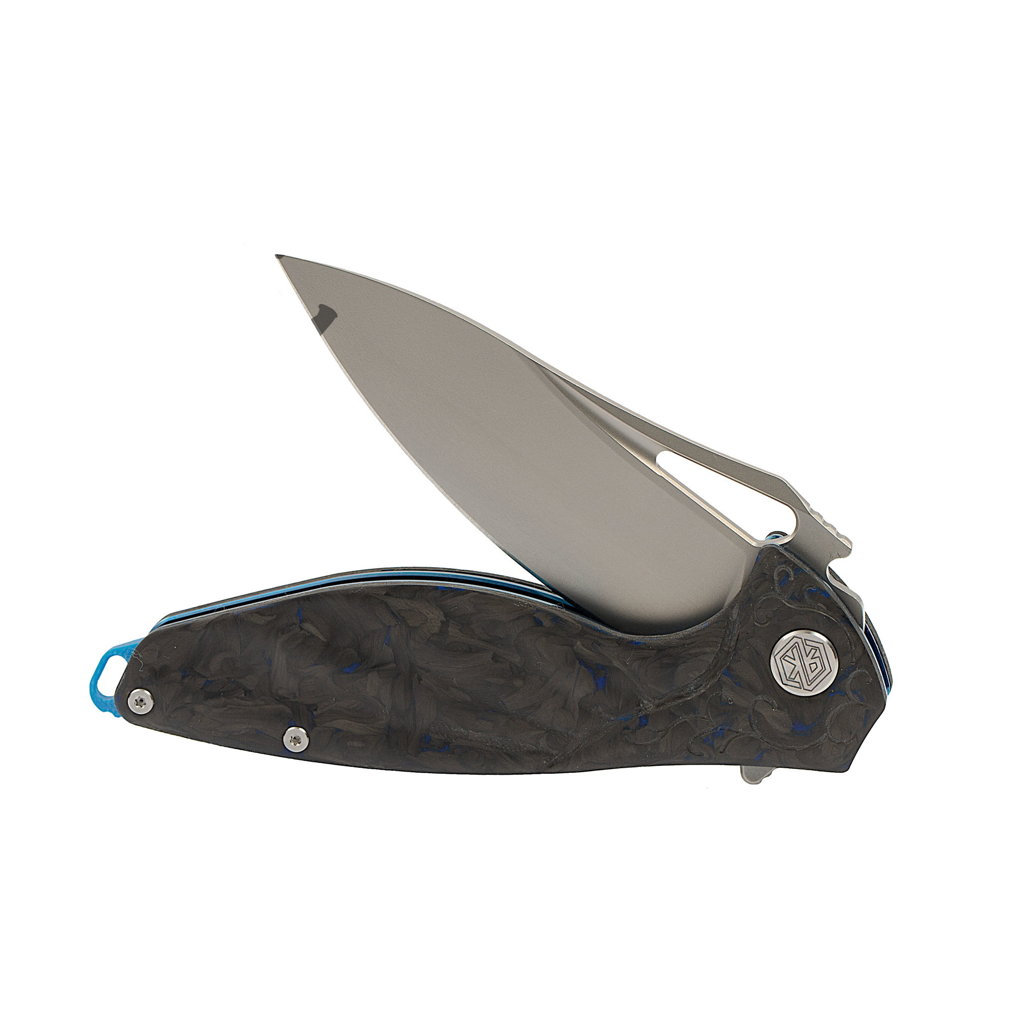 фото Нож складной hummingbird plus, сталь n690co, blue carbon rikeknife