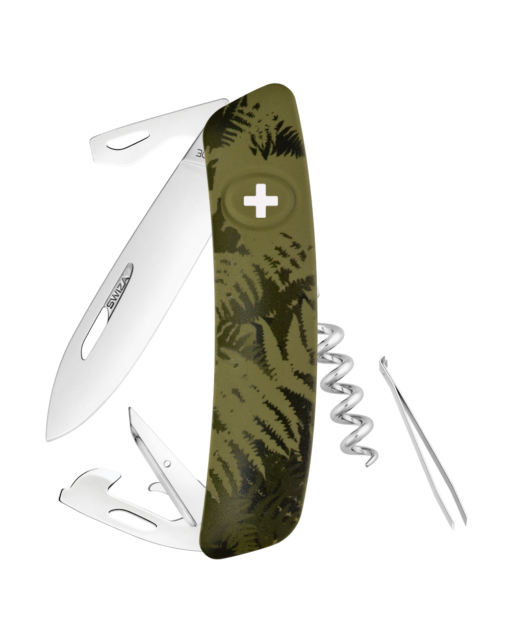Швейцарский нож SWIZA C03 Camouflage, сталь 440, 95 мм, 11 функций, хаки - фото 1