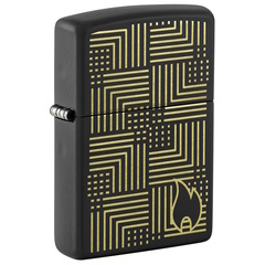 Фото Зажигалка ZIPPO Reflection Design с покрытием Black Matte, латунь/сталь, черная, матовая, 38x13x57 мм