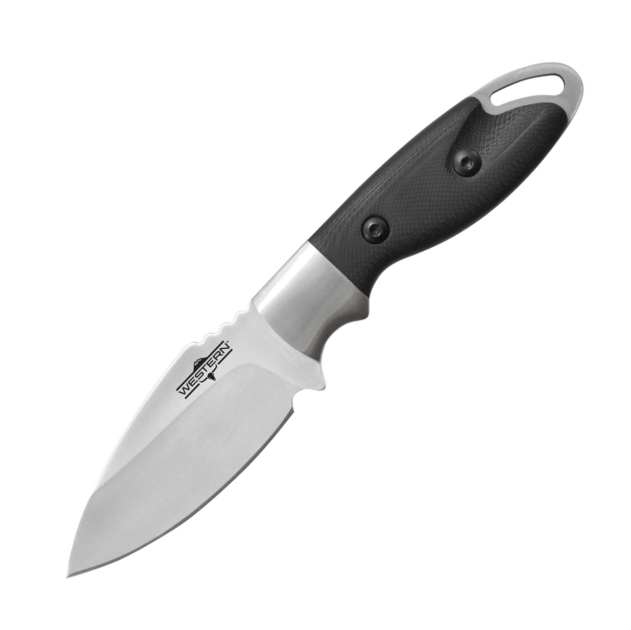 Нож с фиксированным клинком Camillus Western Kota, сталь 420, рукоять стеклотекстолит G-10, чёрный
