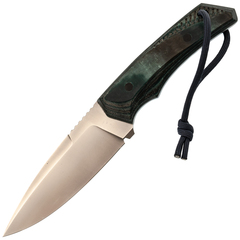 Фото Нож Pocket Wolf Большой Тактик, сталь AUS10Co, рукоять микарта, черно-зеленый