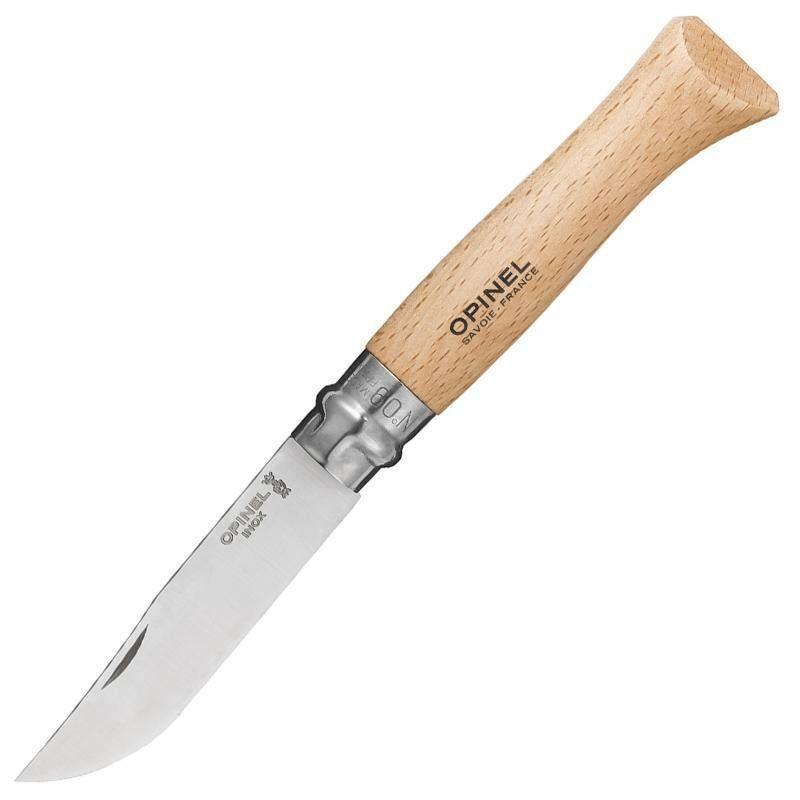 Складной нож Opinel №9, нержавеющая сталь, дуб