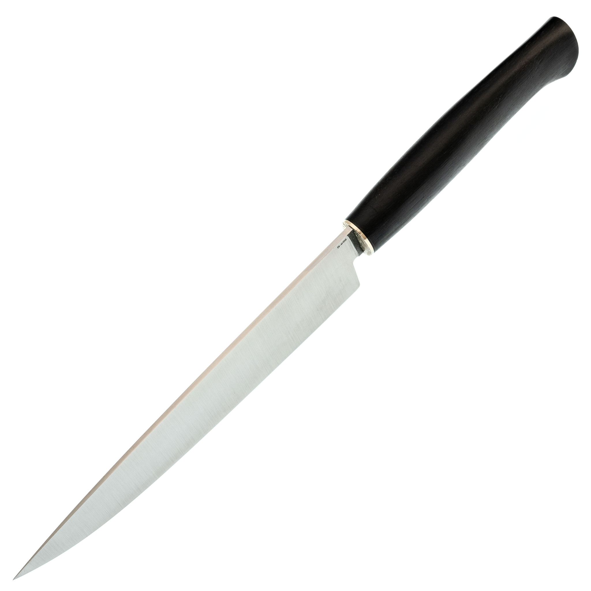 Нож Кухонный №21, сталь 110х18, черный граб, ножна-березовый ламинат - фото 2