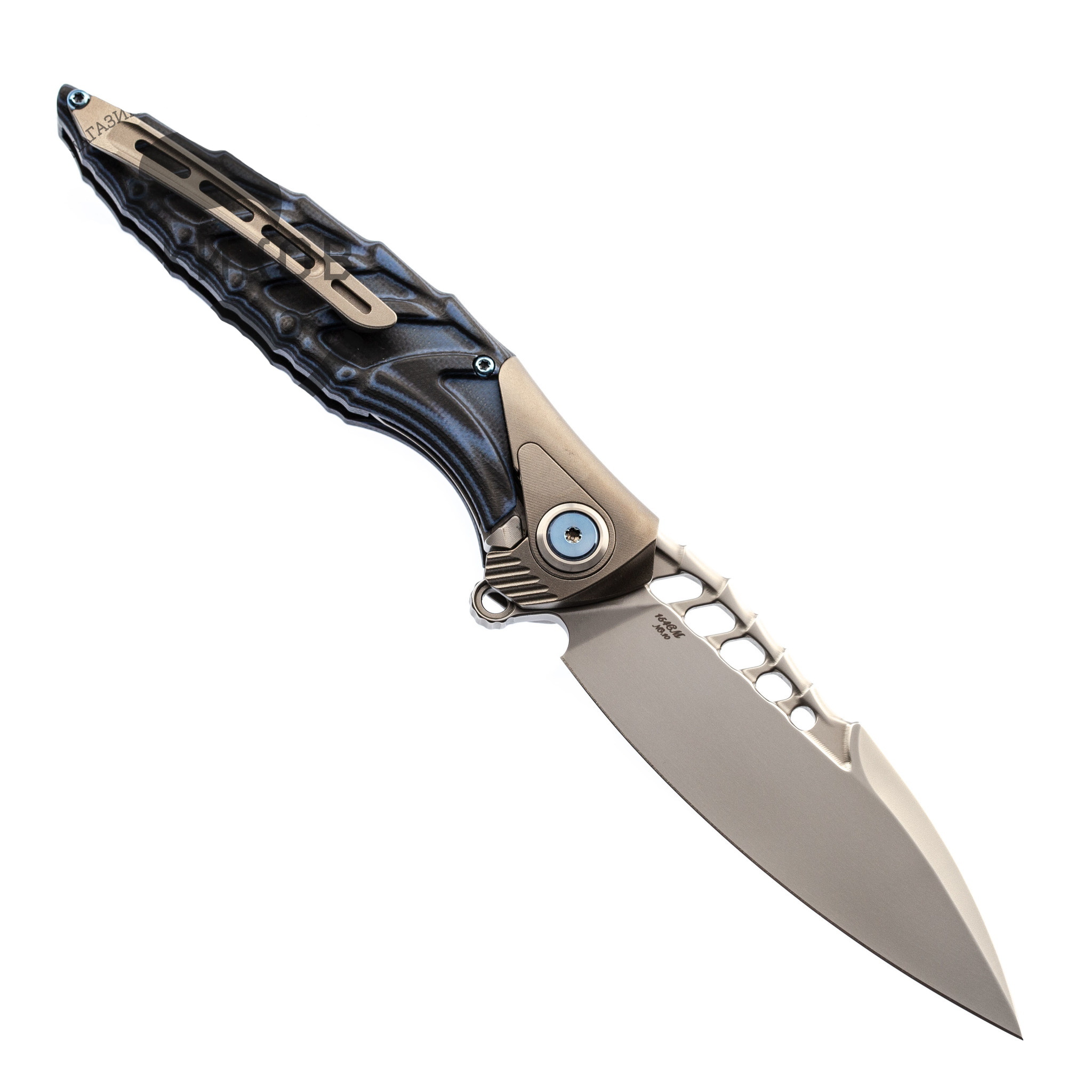 Нож складной Thor 7 Rikeknife, сталь 154CM, Blue Titanium/G10 - фото 5