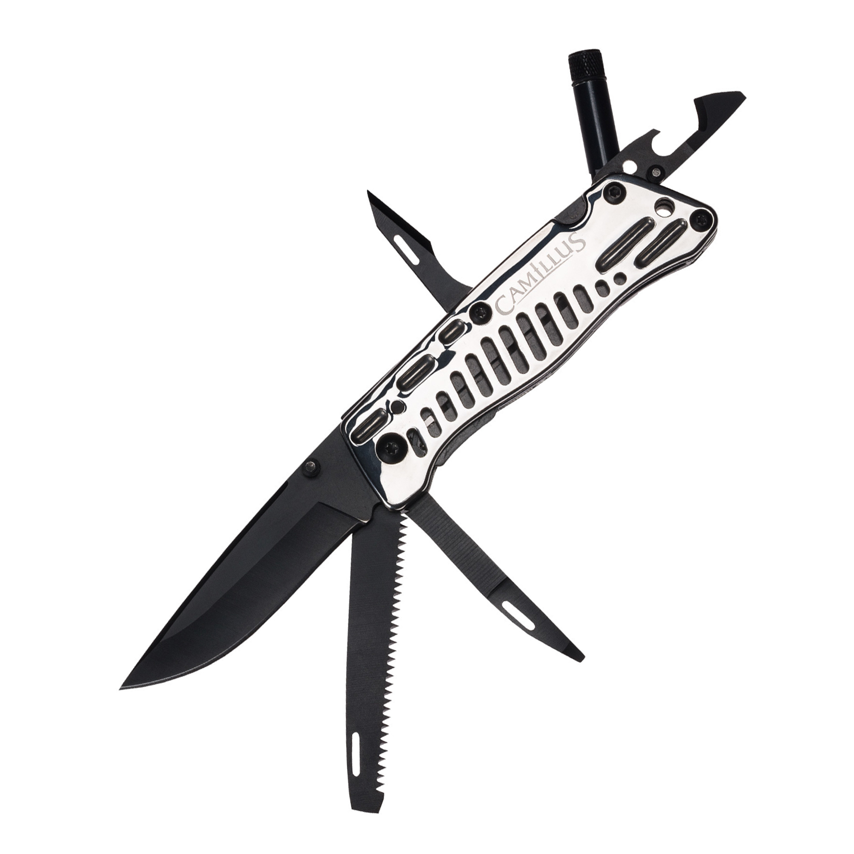 Многофункциональный нож для выживания Camillus Trekus™ Pro, сталь 440А, рукоять нержавеющая сталь