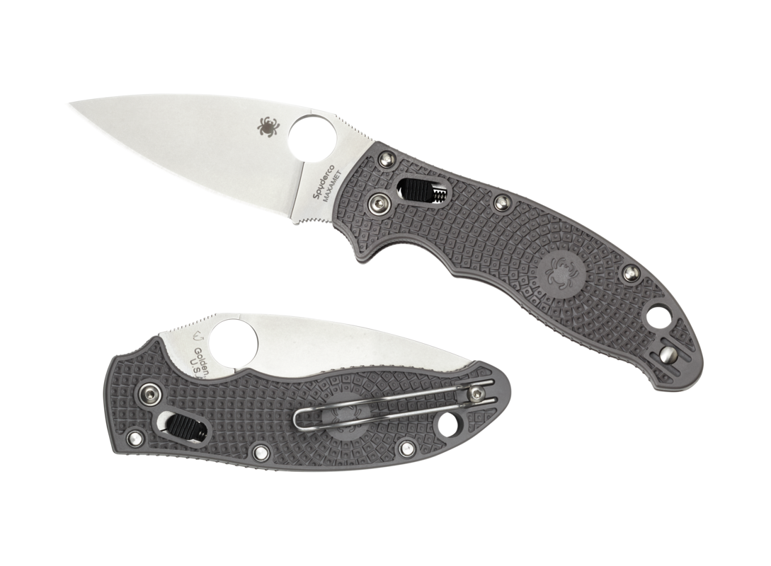 Нож складной Manix 2 Spyderco 101PGY2, сталь Carpenter CTS™ - Maxamet® Micro-Melt® Alloy Satin Plain, рукоять пластик FRCP, серый - фото 2