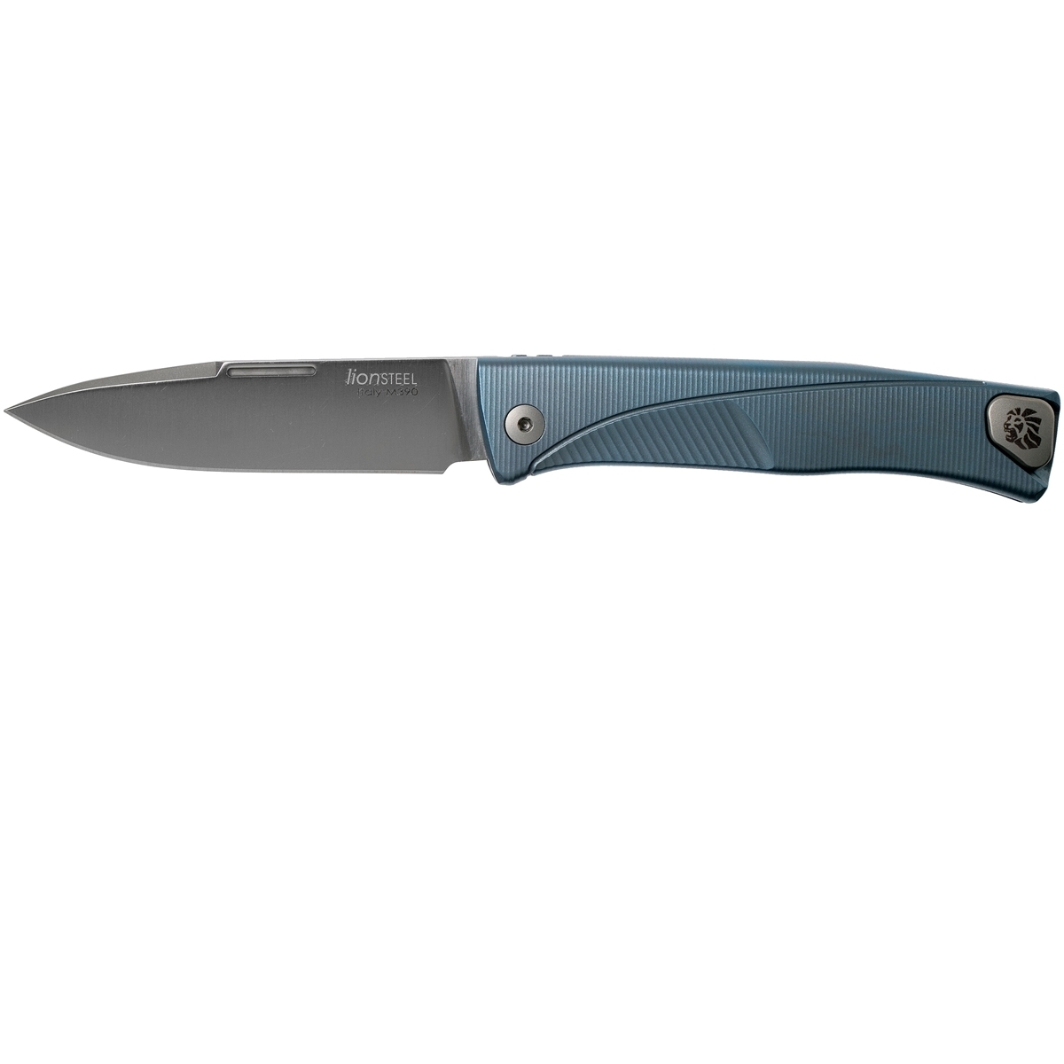 фото Складной нож lionsteel thrill, сталь m390, рукоять blue titanium lion steel