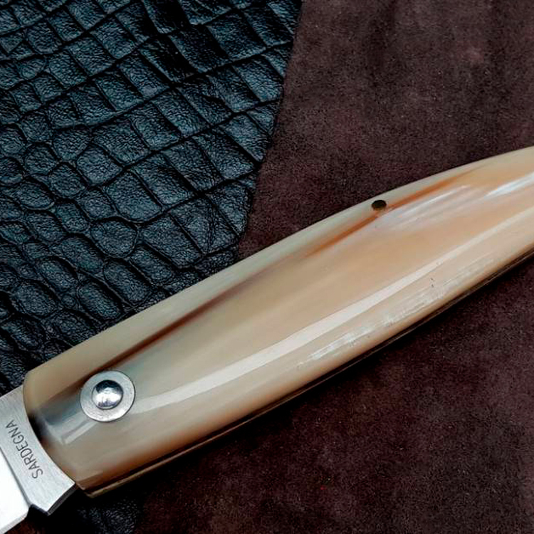 Складной нож NURAGUS, сталь 420C, клинок 10 см, рукоять рог - фото 5