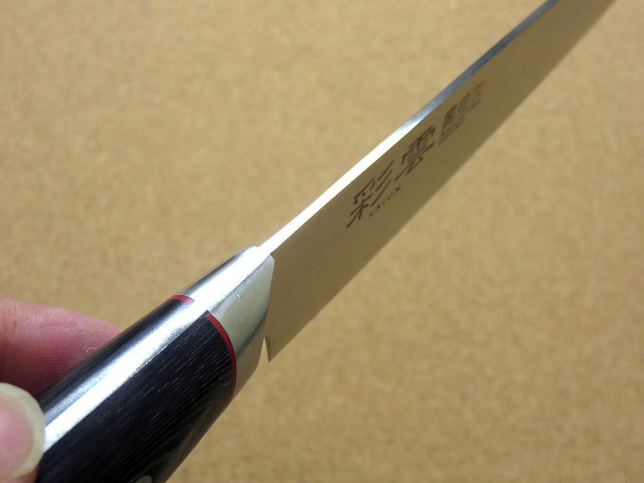 фото Кухонный нож для тонкой нарезки, saiun damascus, kanetsugu, 9009, сталь vg-10, в картонной коробке