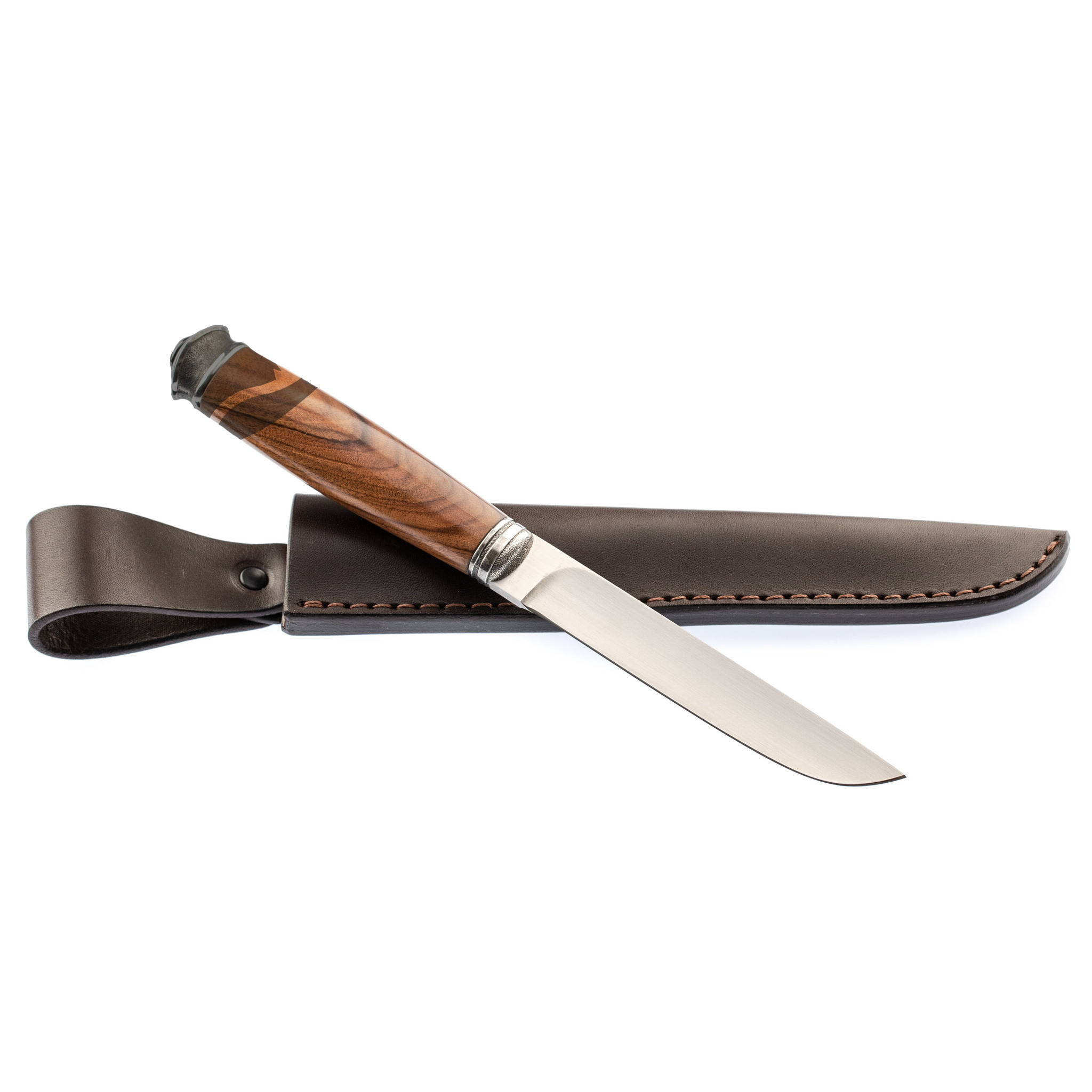 Подарочный нож малый Бурятский, нержавеющая сталь, рукоять коричневый палисандр - фото 3