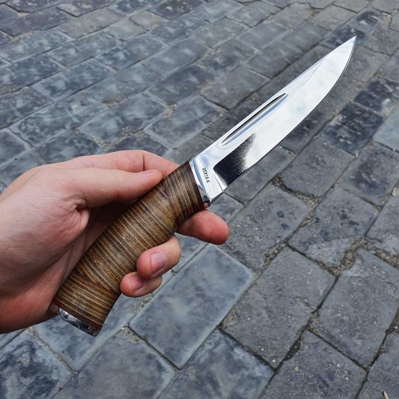Нож Гарпун-2, сталь 95х18, кожа - фото 2
