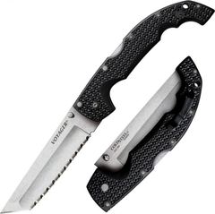 Фото Нож складной Cold Steel Voyager Large Tanto Extra Large Serrated, сталь Aus-10A, рукоять Griv Ex™, черный