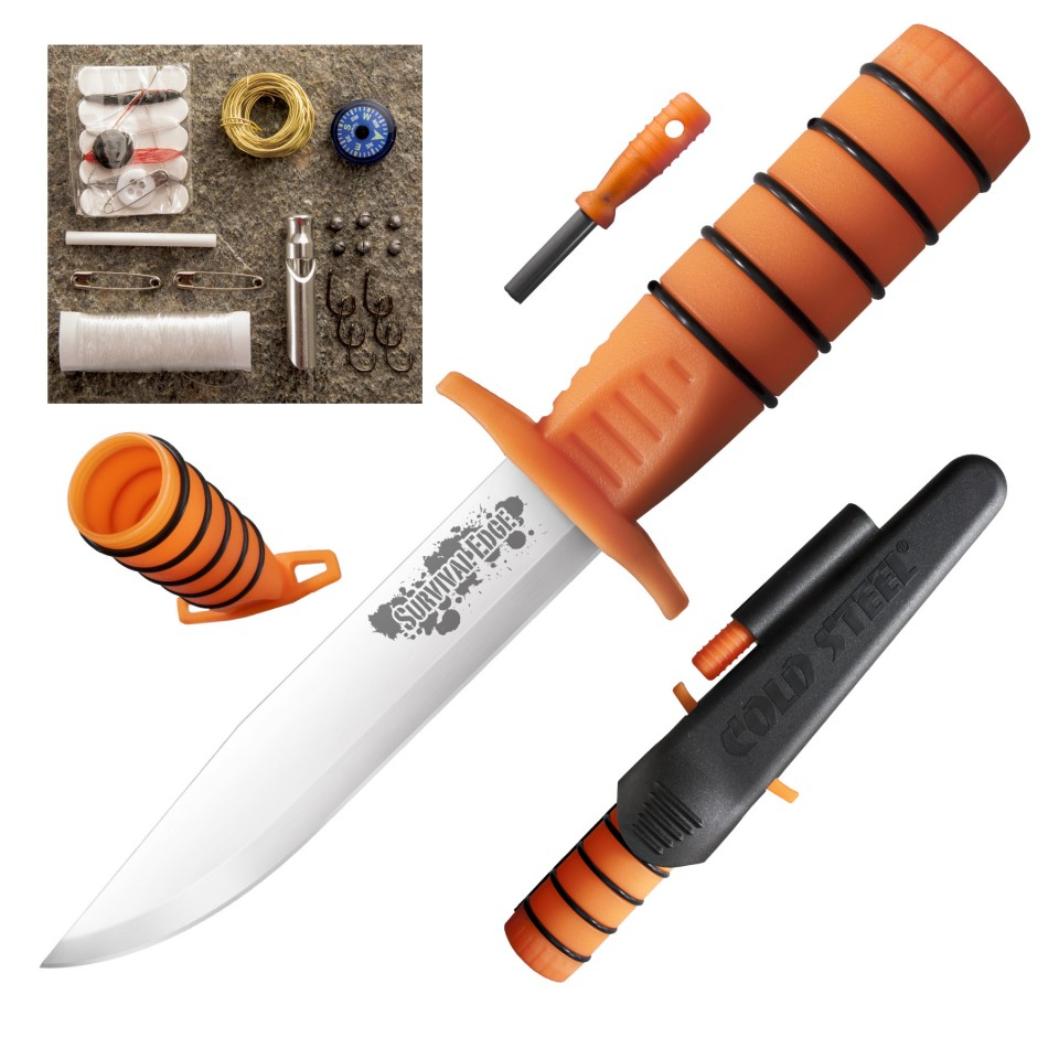 Нож для выживания Cold Steel Survival Edge (Orange) 80PH, сталь 4116, рукоять полипропилен - фото 10