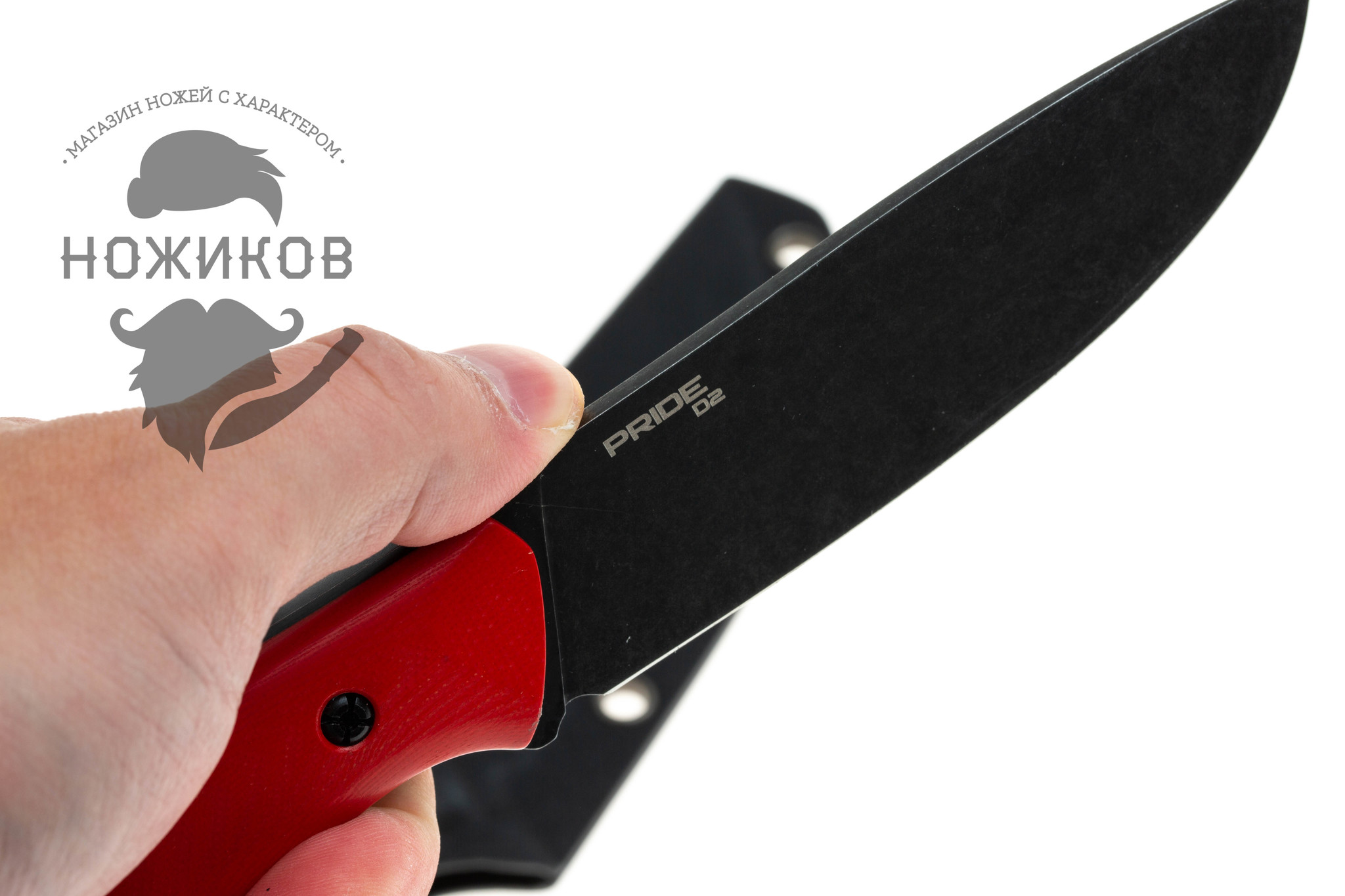 Нож Pride Red Black S/W, сталь D2, Limited Edition NOZHIKOV - фото 5