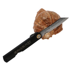 Фото Складной нож Nagao Higonokami Tsuchime, 80мм, сталь Aogami, рукоять металл, черный