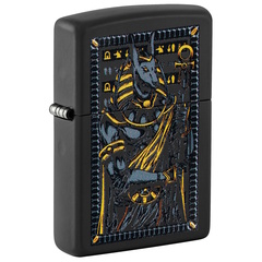 Фото Зажигалка ZIPPO Anubis с покрытием Black Matte, латунь/сталь, черная, 38x13x57 мм