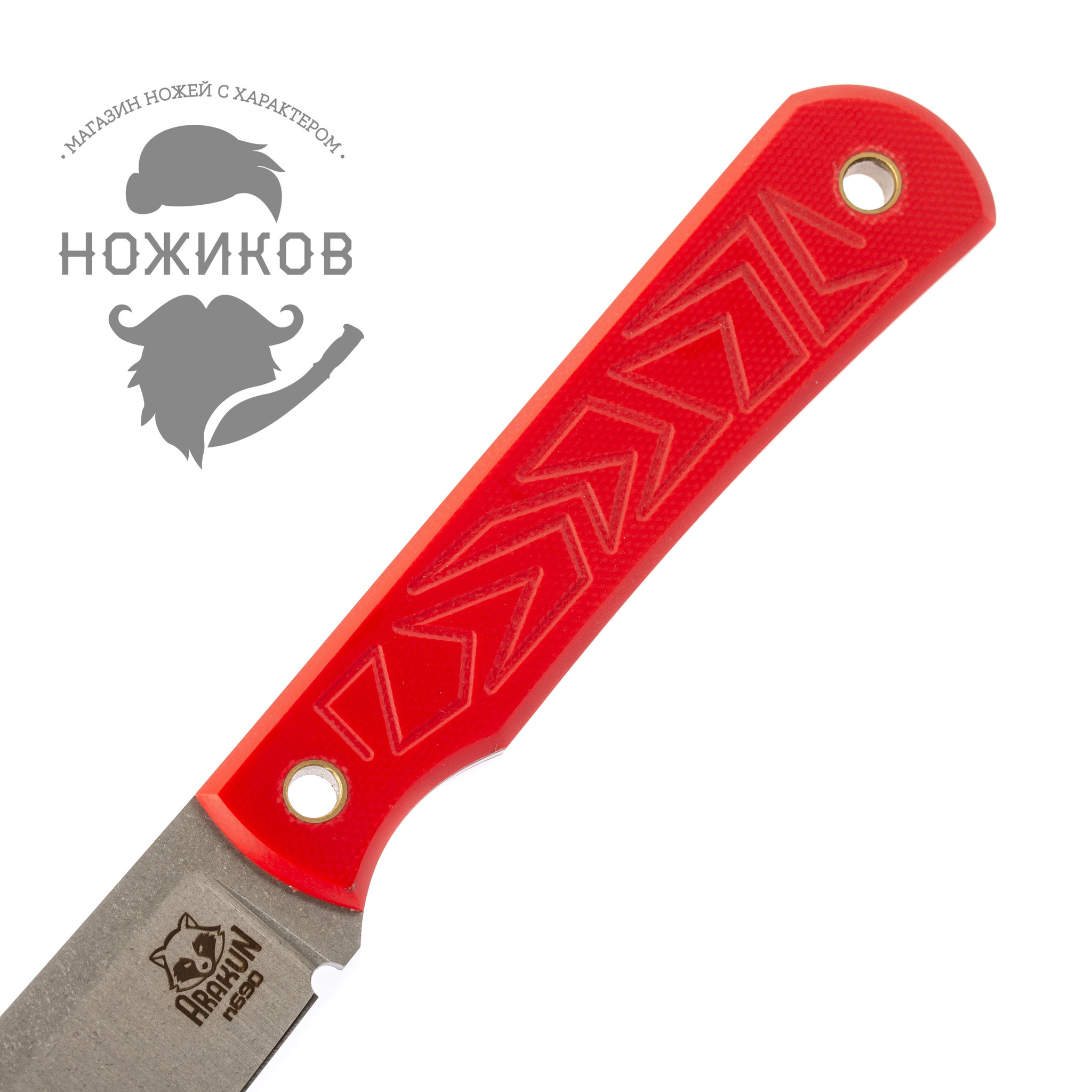 Нож Аракул, сталь N690, рукоять G10 красная - фото 4
