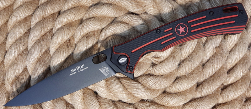 Складной нож НОКС Майор, сталь VG10, рукоять G10, черно-красный