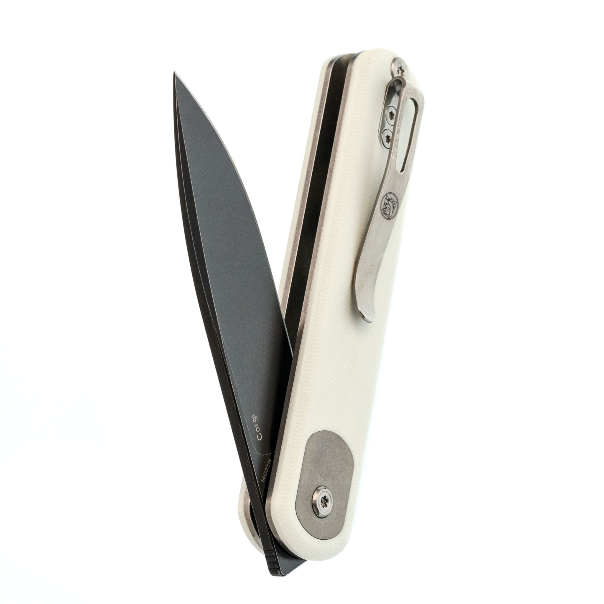 Складной нож Corgi Black Vosteed, сталь 14C28N, рукоять G10, белый - фото 5