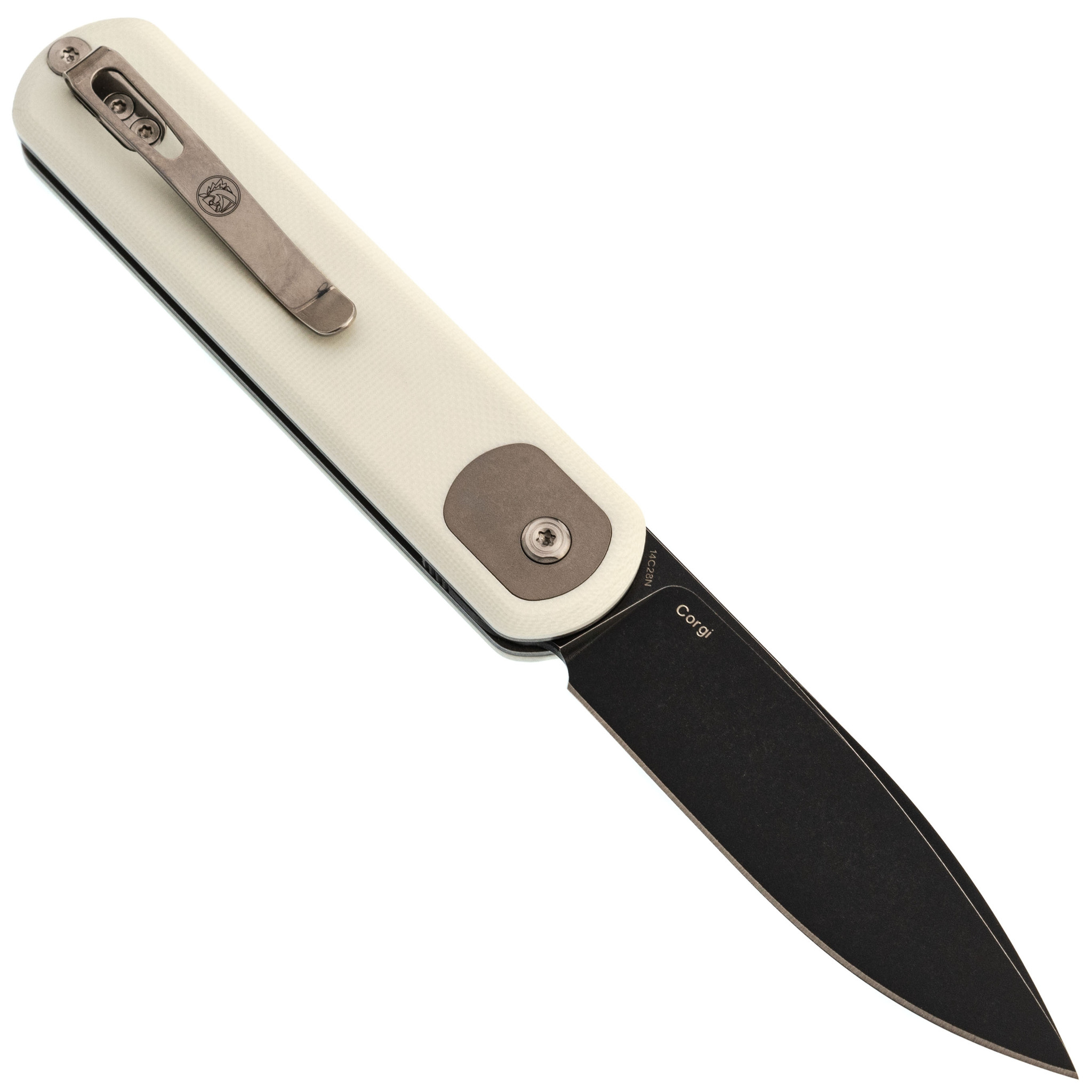 Складной нож Corgi Black Vosteed, сталь 14C28N, рукоять G10, белый - фото 3