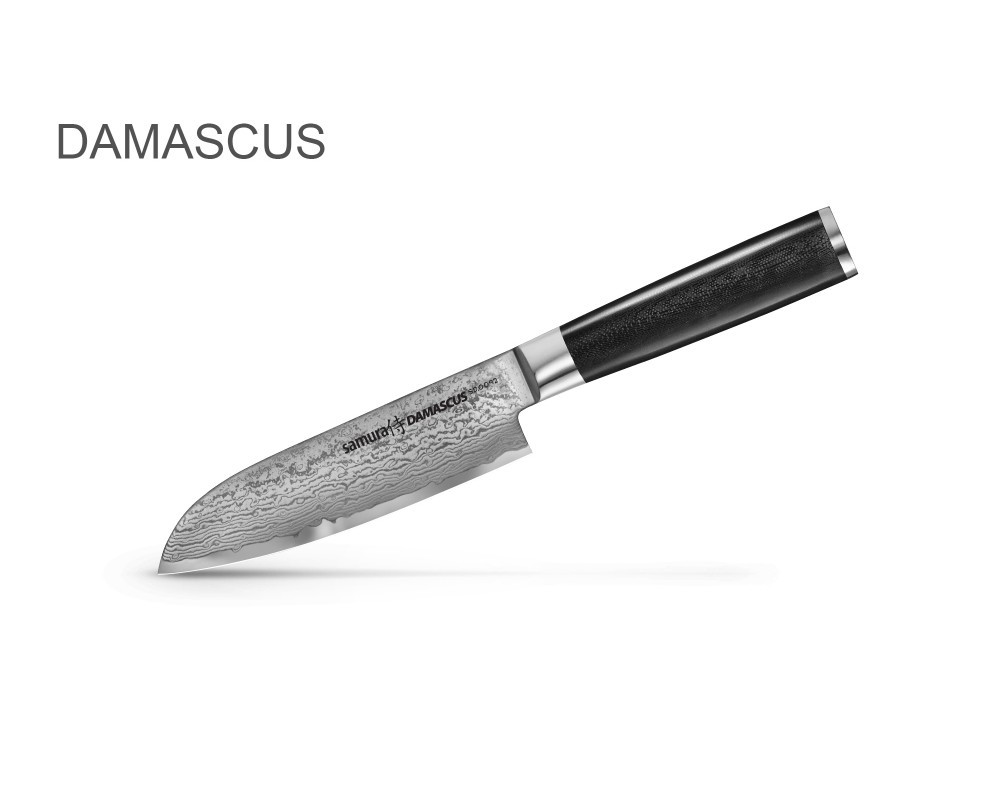 Нож кухонный Сантоку Samura Damascus SD-0092/Y, сталь VG-10/дамаск, рукоять G-10 от Ножиков