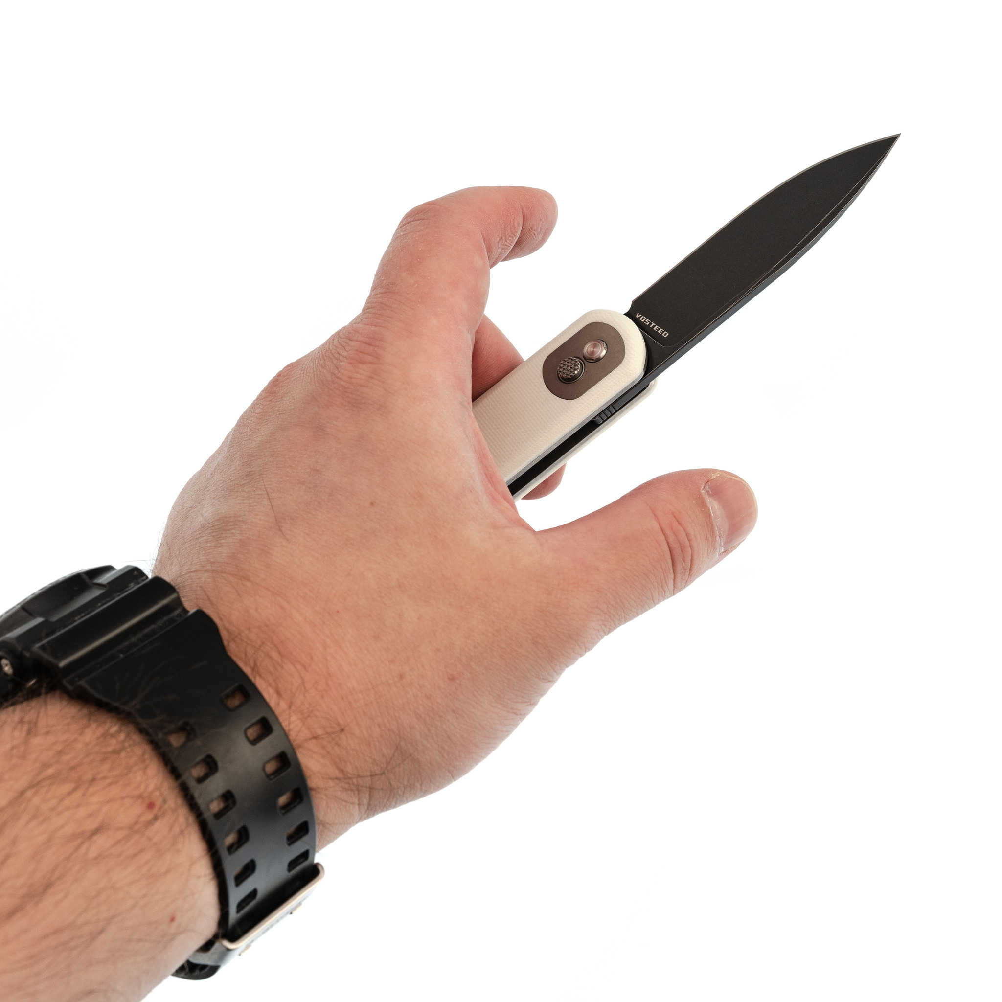 Складной нож Corgi Black Vosteed, сталь 14C28N, рукоять G10, белый - фото 7