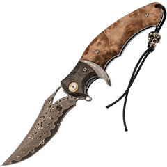 Фото Складной нож Steelclaw Запад-02, сталь VG10/дамаск, рукоять кап клёна