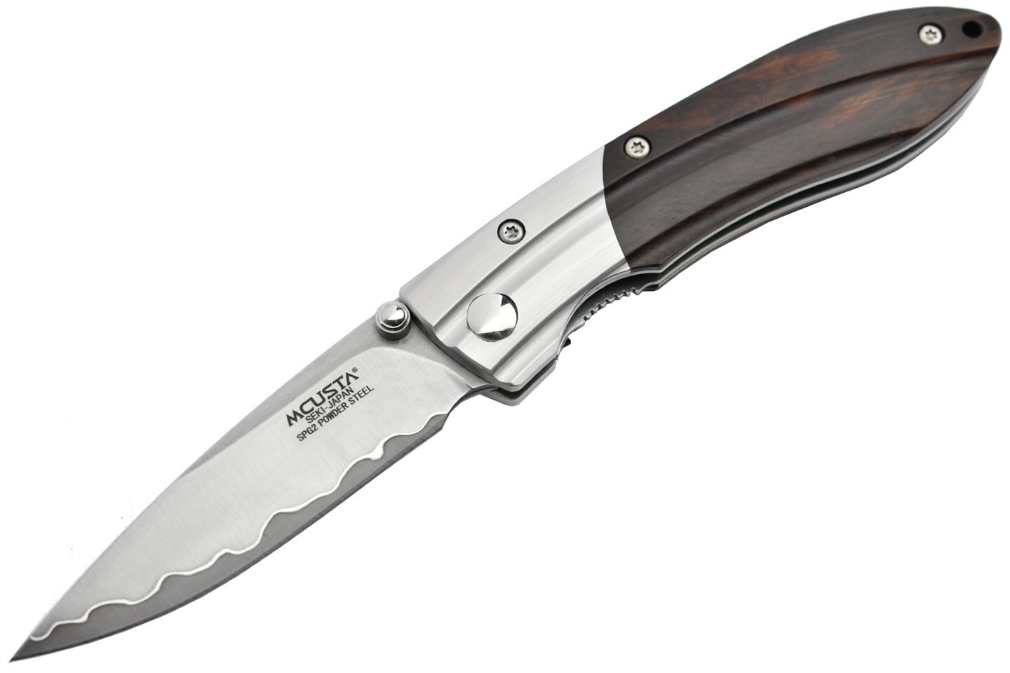 Складной нож Mcusta Shinra Ripple MC-0141G, сталь SG2, рукоять аризонское железное дерево