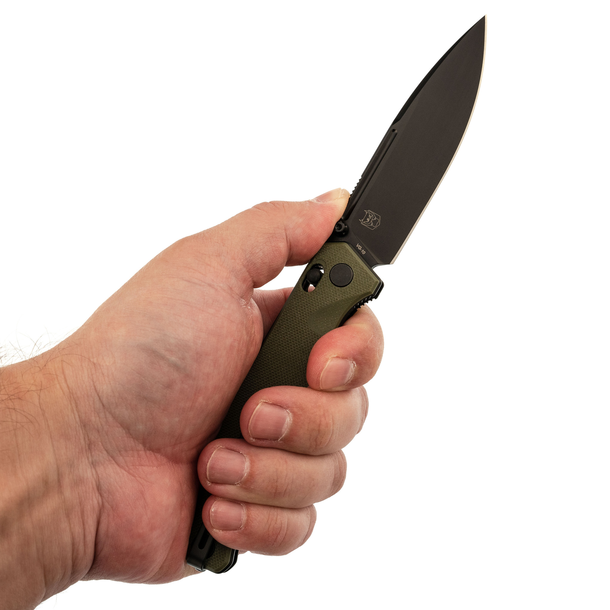 фото Складной нож realsteel huginn, сталь vg-10, рукоять od green g10