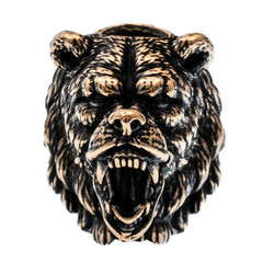 Фото Бусина для темляка Медведь с лапой Велеса, бронза