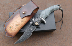Фото Складной нож Steelclaw Запад-03, сталь VG10/дамаск, рукоять кап клёна
