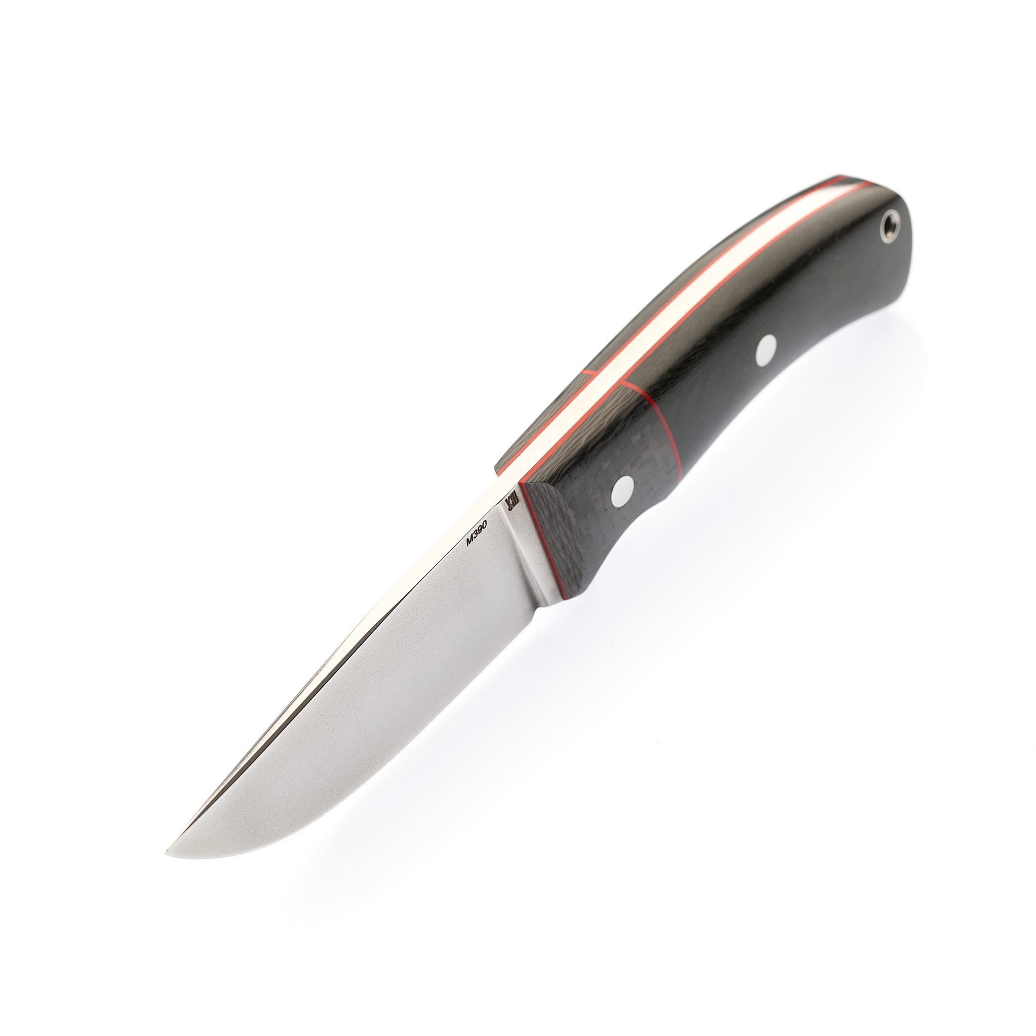 Нож цельнометаллический Охотник S2.0, сталь M390, рукоять карбон/микарта от Ножиков