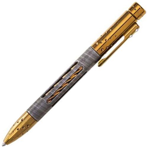 Тактическая ручка Lionsteel Nyala Bronze Shine, корпус дамаск/титан