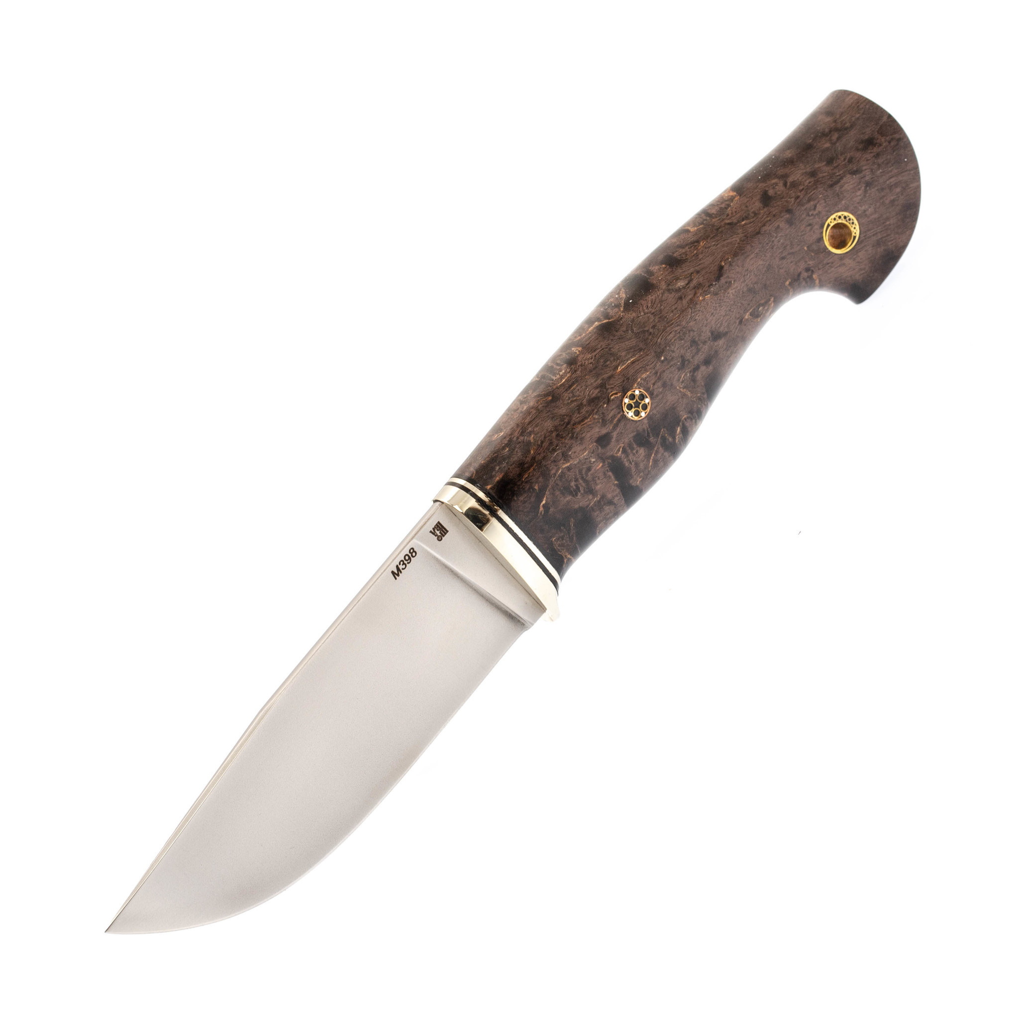 Нож Охотник, сталь M398, рукоять карельская береза