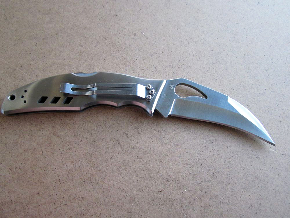 фото Нож складной crossbill spyderco by07p, сталь 8cr13mov satin plain, рукоять нержавеющая сталь