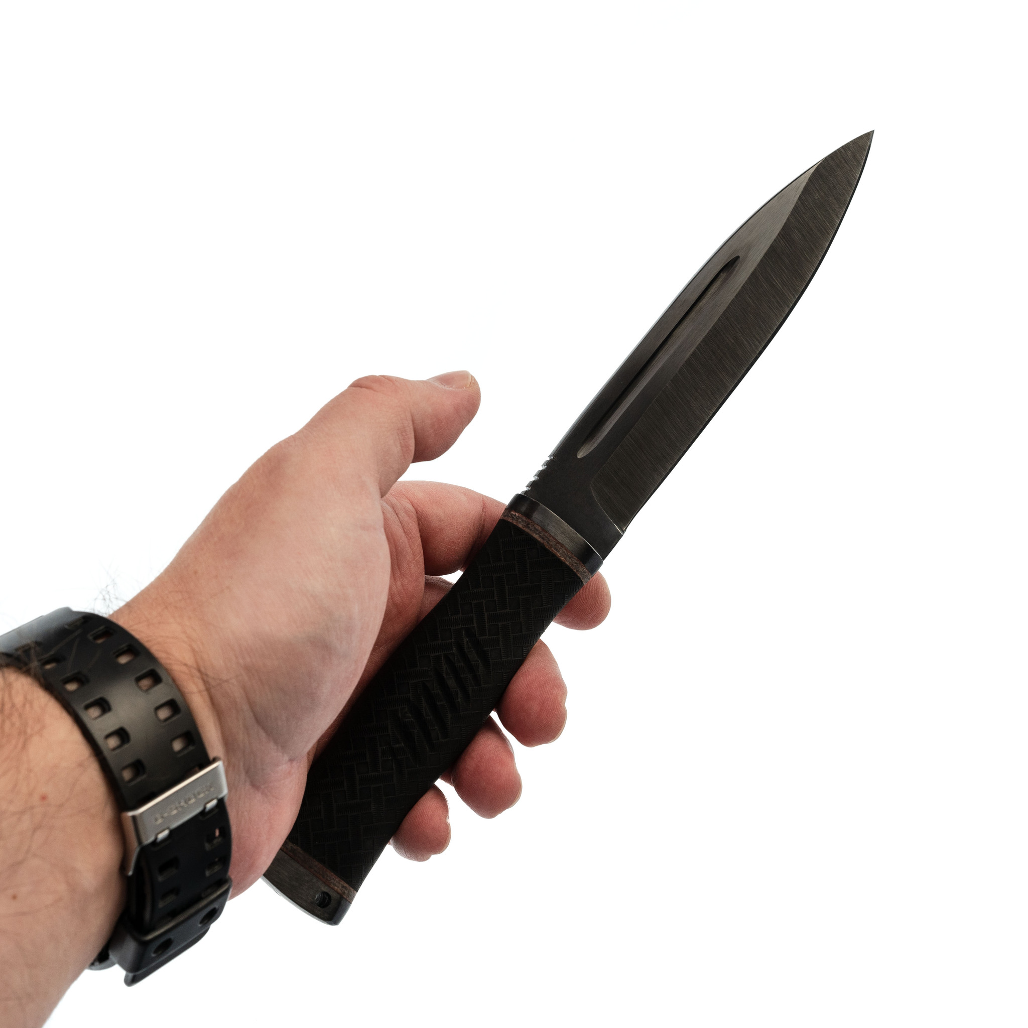 Нож Горец-3, сталь 65Г, резина - фото 4