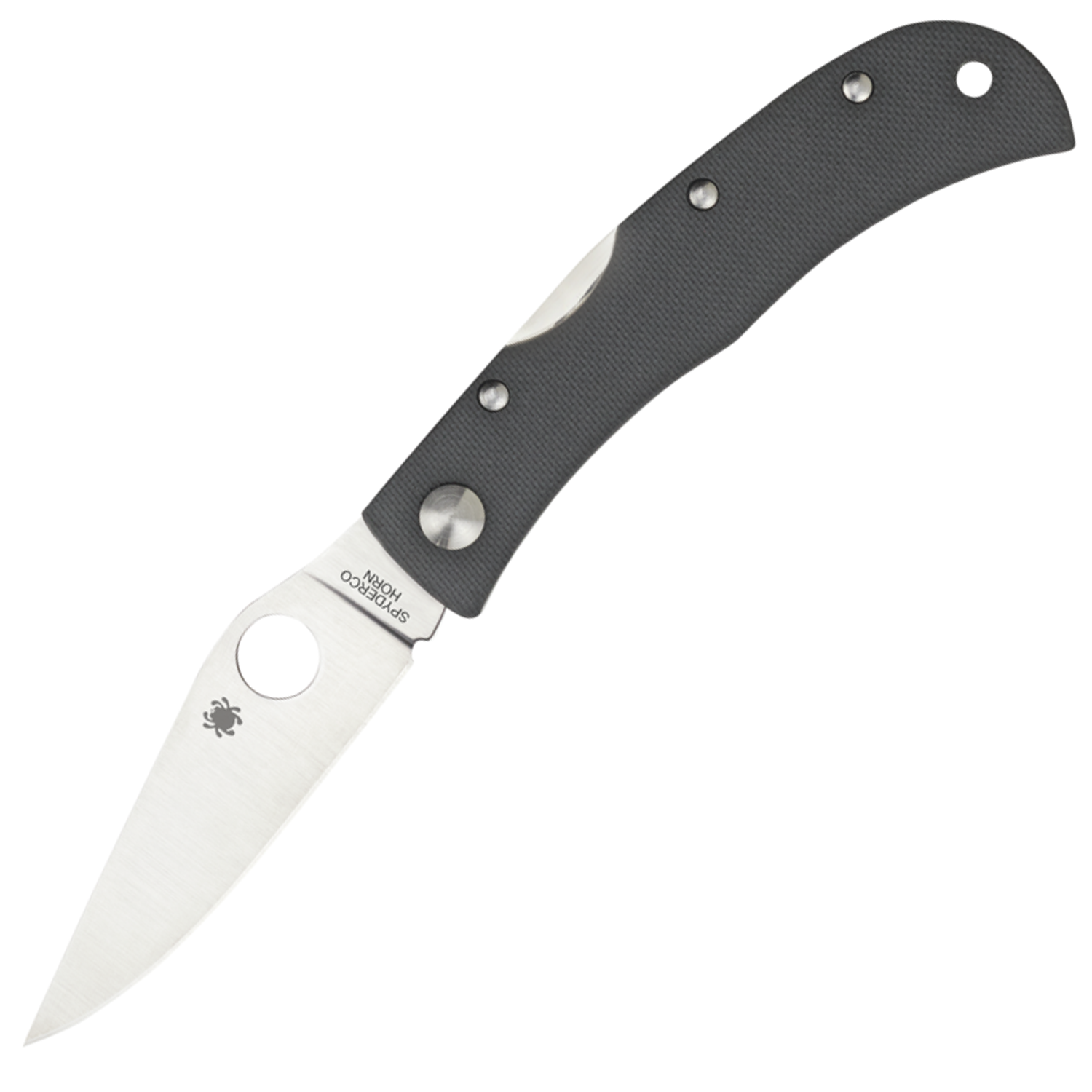 Нож складной Baby Horn Spyderco CX08GGYP, сталь VG-10 Satin Plain, рукоять стеклотекстолит G10, серый