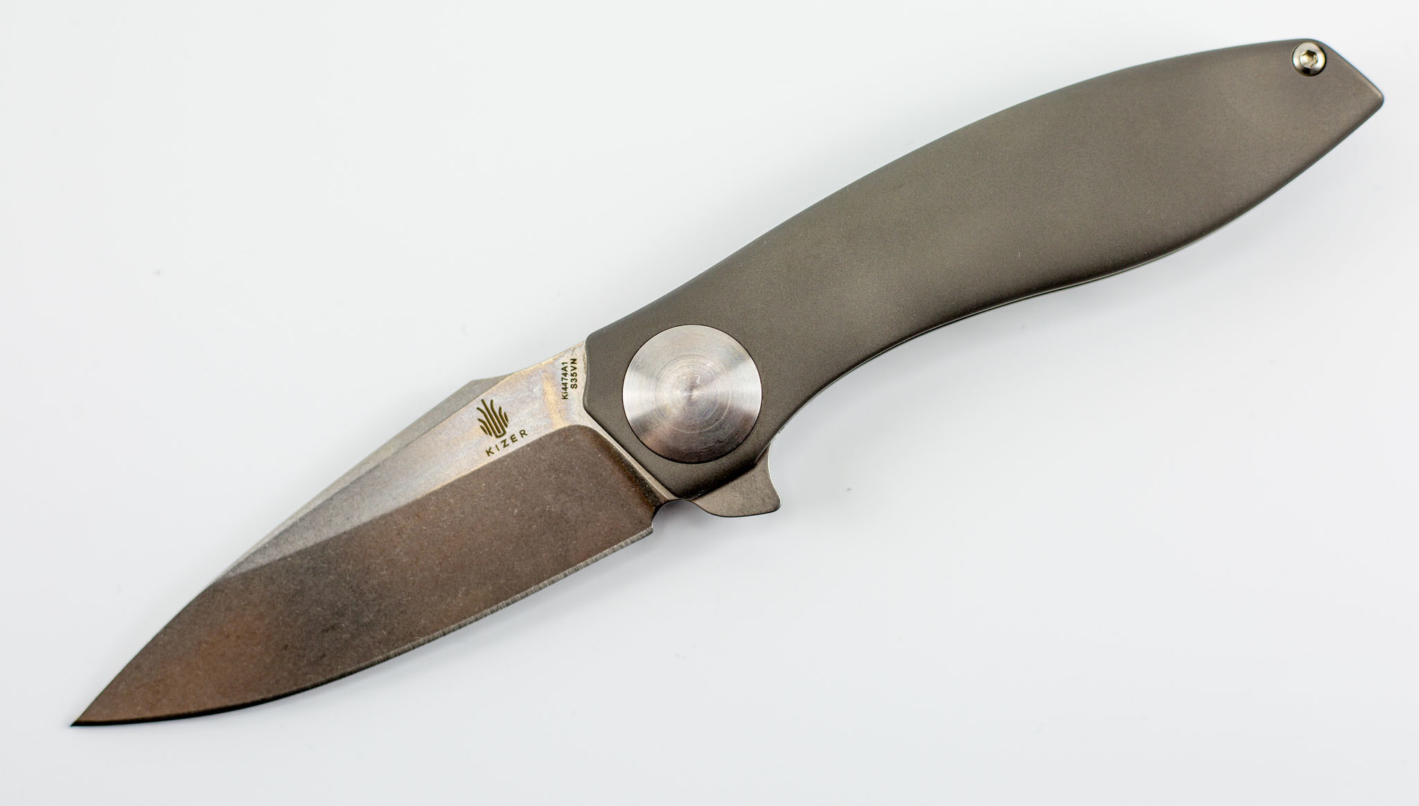 Складной нож Kizer S.L.T, сталь CPM-S35VN, рукоять титан - фото 1
