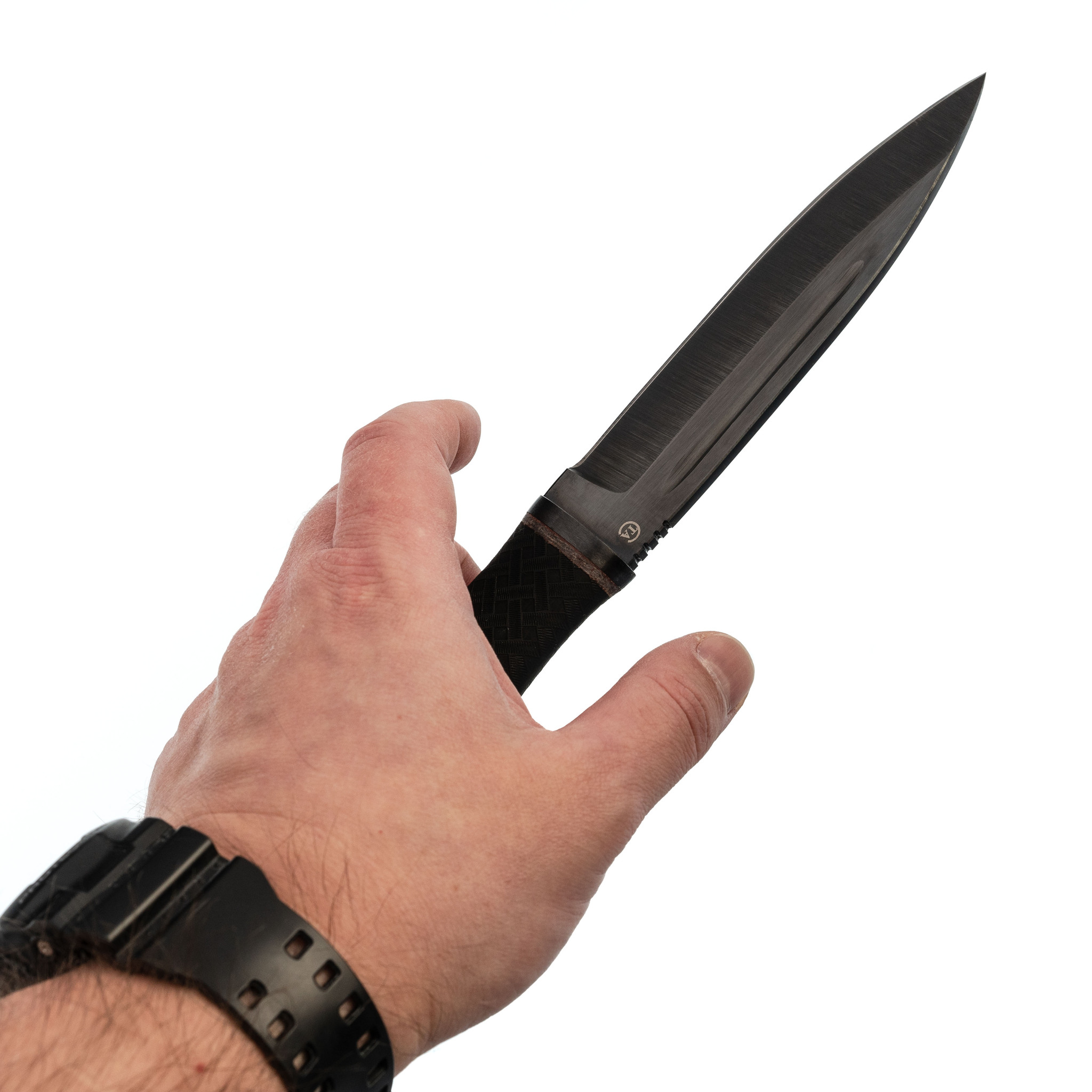 Нож Горец-3, сталь 65Г, резина - фото 5
