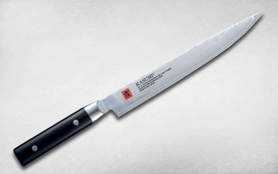 Нож кухонный Слайсер 240 мм Kasumi 86024, сталь VG-10, рукоять дерево
