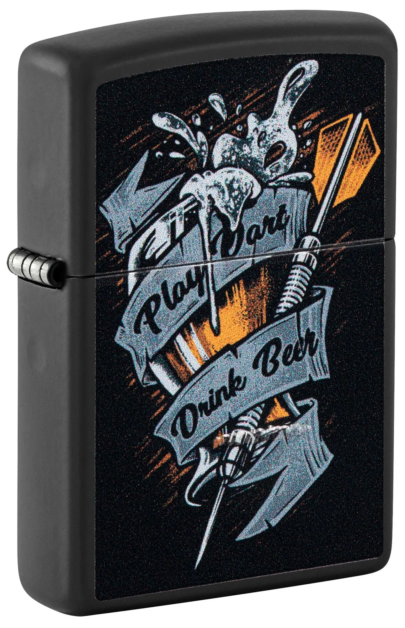 

Зажигалка ZIPPO Darts с покрытием Black Matte, латунь/сталь, черная