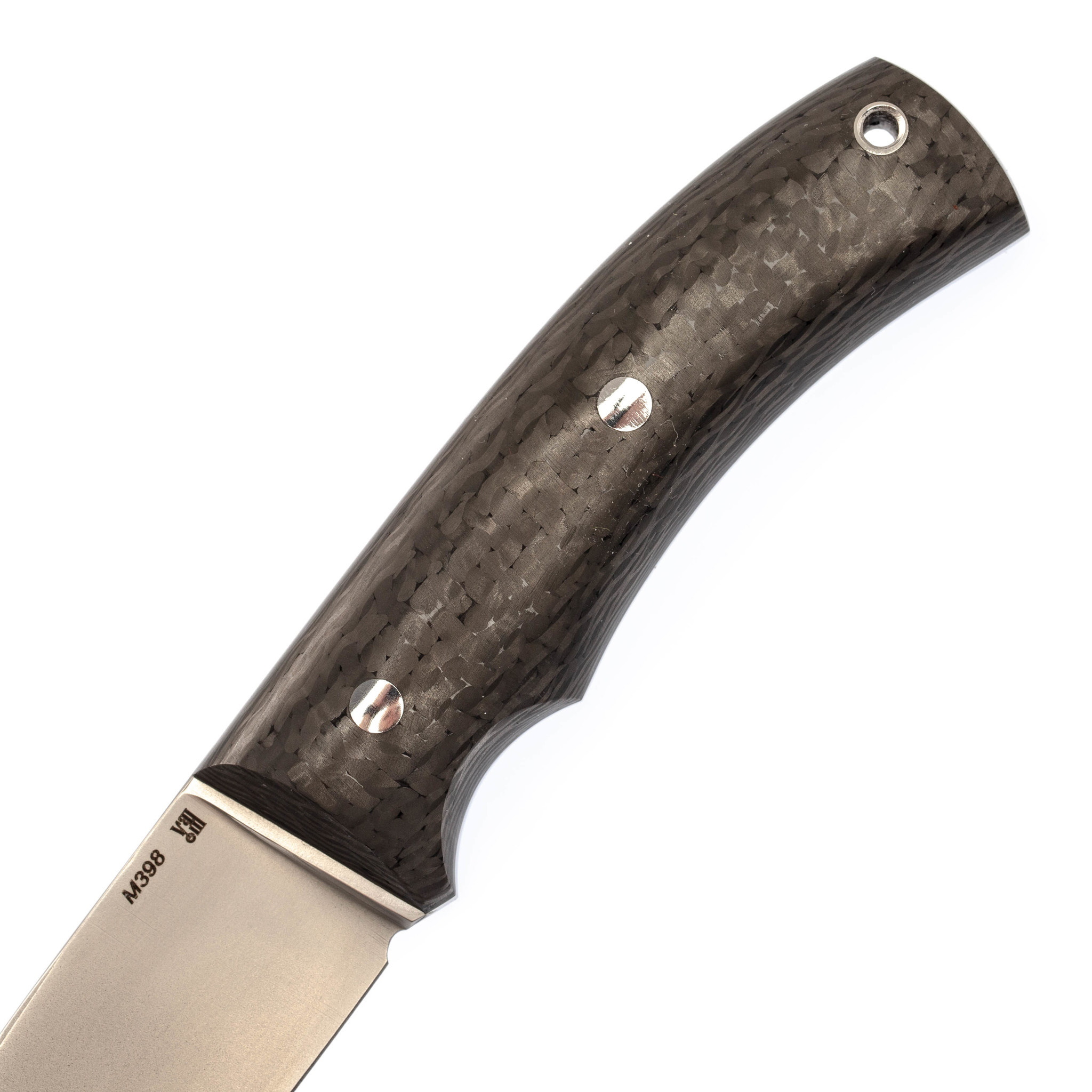 Нож цельнометаллический Охотник, сталь M398, рукоять карбон от Ножиков