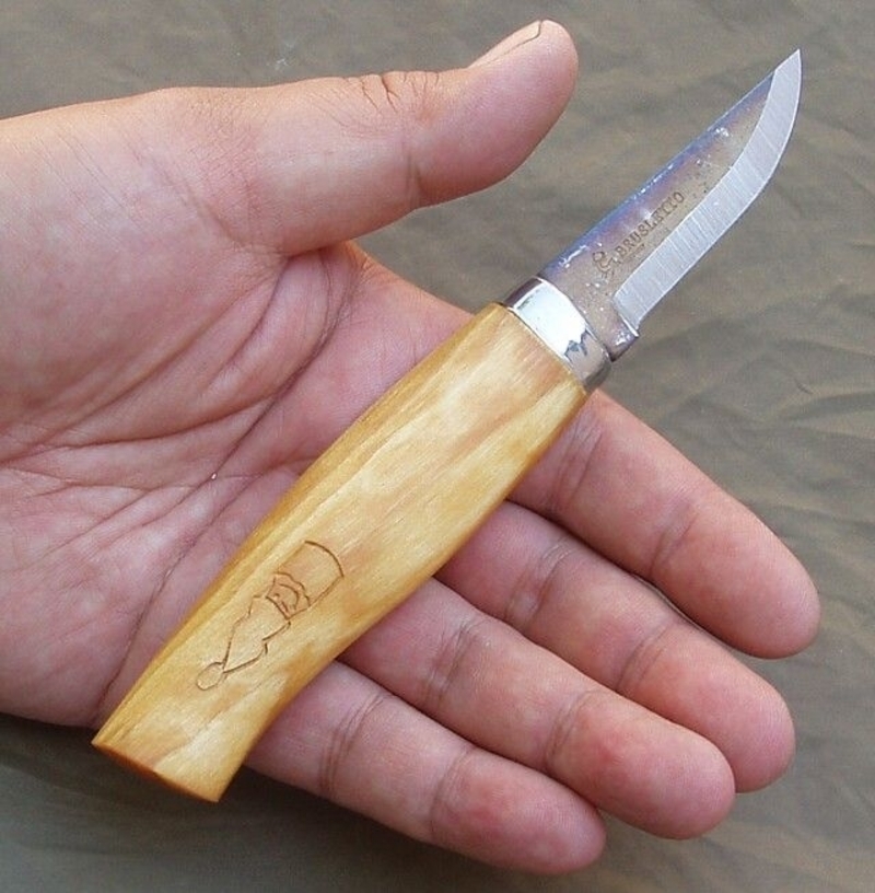 Нож с фиксированным клинком Brusletto Spikke, сталь 1. 4116 Окалина, рукоять карельская береза от Ножиков