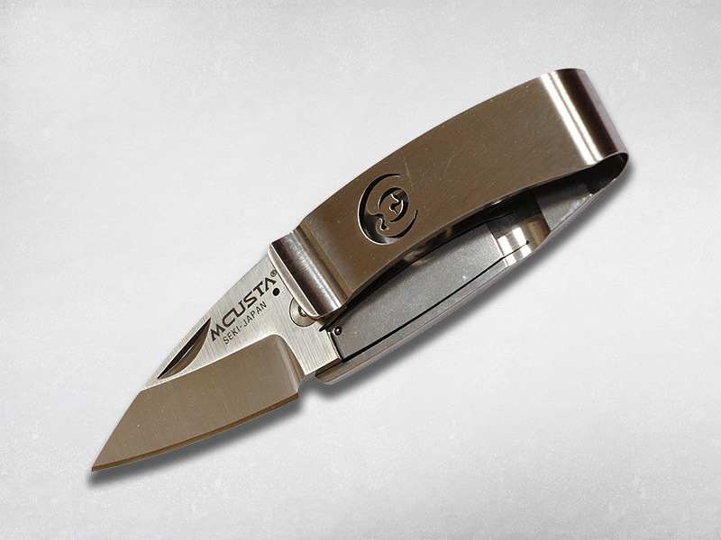 Нож-зажим для купюр складной Mcusta Pocket Clip "Kamon" Crane "Журавль" MC-0083, сталь AUS-8 , рукоять сталь от Ножиков