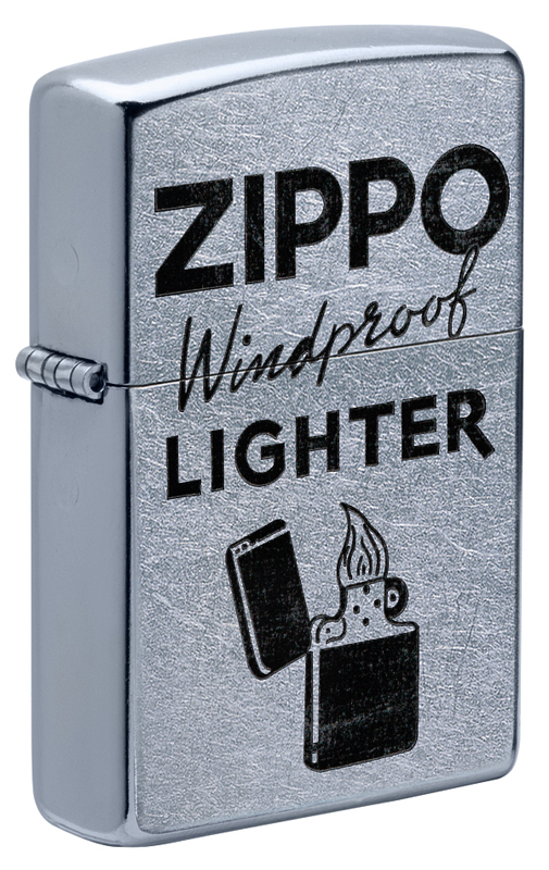 Зажигалка ZIPPO Street Chrome, латунь, 3,81х1,27x5,72 cм - фото 1