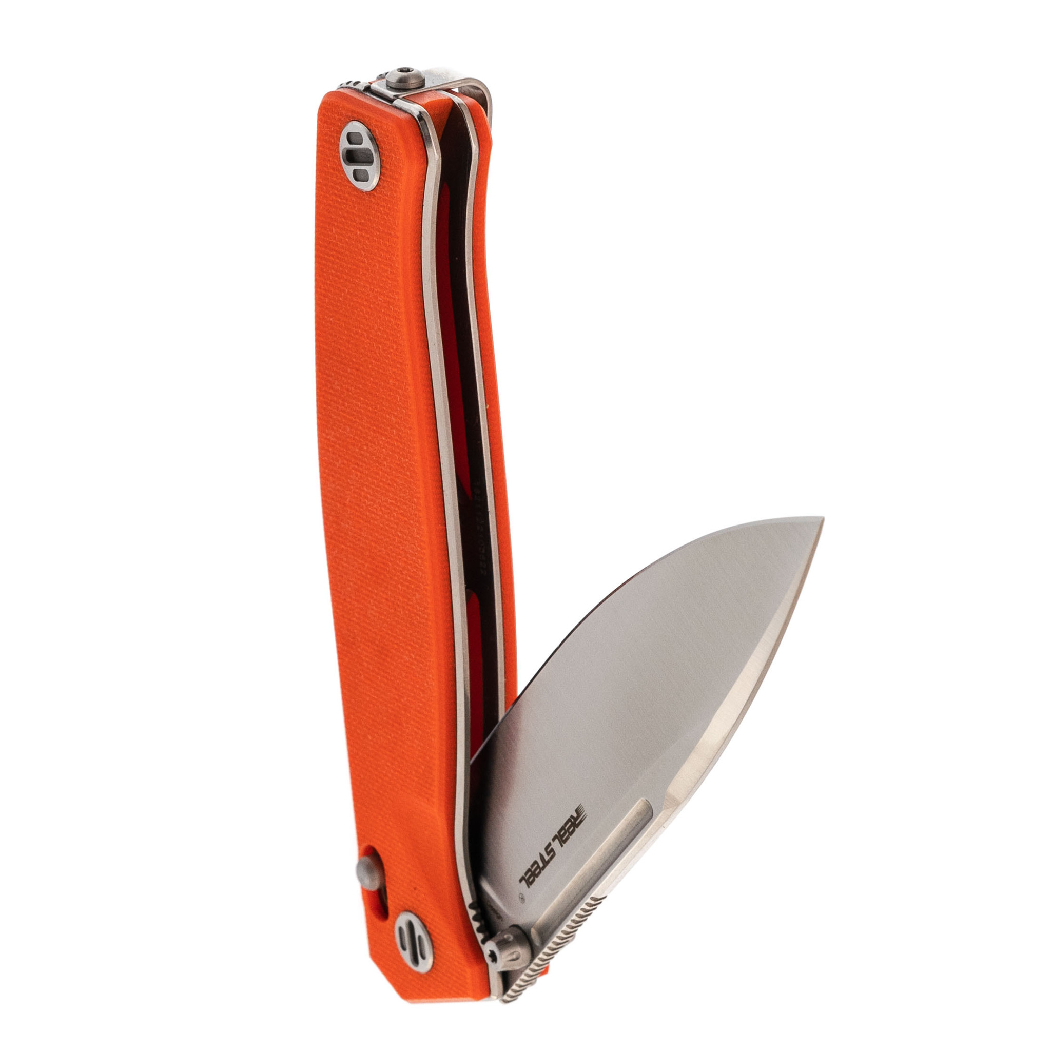 Складной нож Realsteel 7651OS Huginn, сталь VG-10, рукоять G10, оранжевый - фото 4
