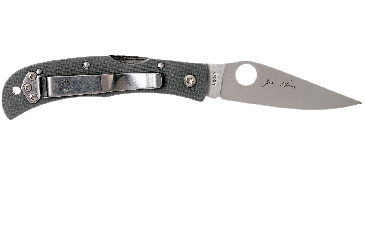 Нож складной Baby Horn Spyderco CX08GGYP, сталь VG-10 Satin Plain, рукоять стеклотекстолит G10, серый от Ножиков