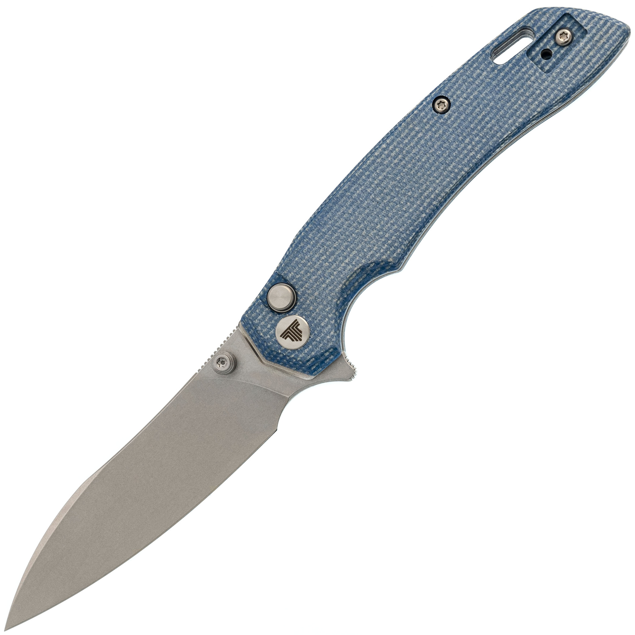 Складной нож Trivisa Aur-04L, сталь 14C28N, рукоять микарта, синий - фото 1