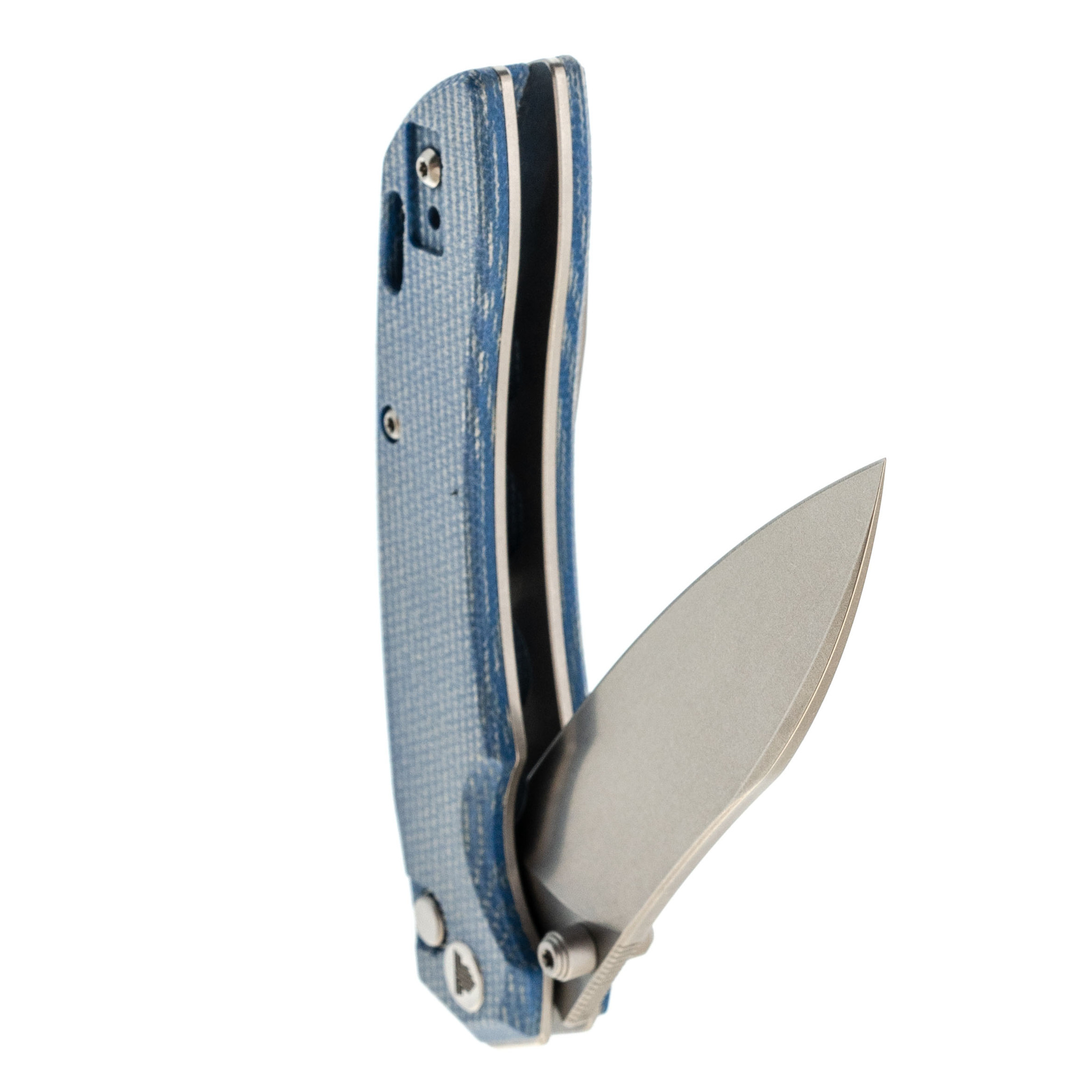 Складной нож Trivisa Aur-04L, сталь 14C28N, рукоять микарта, синий - фото 4
